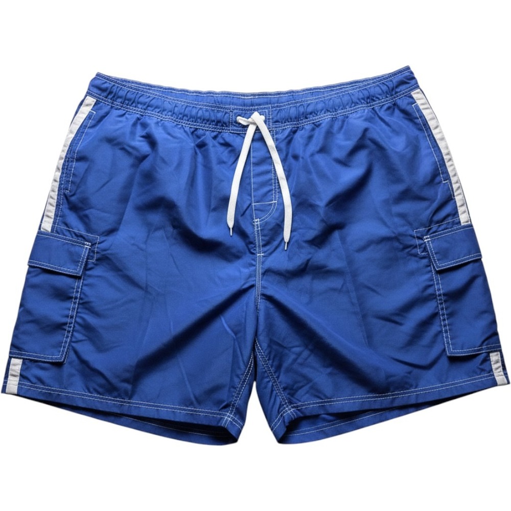Kanu Surf Swim Trunks Mens 5X Blue Colorblock Cargo Lined Elastic Waist Shorts
